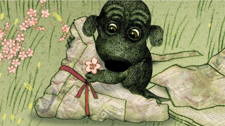 Presenter, skriven och illustrerad av Lotta Geffenblad. Hunden Aston öppnar en stor present.