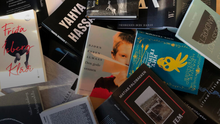 Books spread over a table