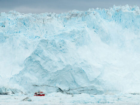En glaciärvägg på Grönland