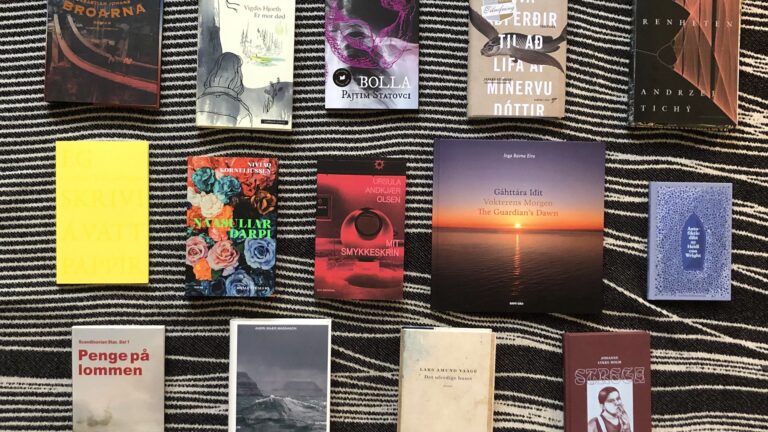 BIlder av de 14 nominerade böckernas omslag